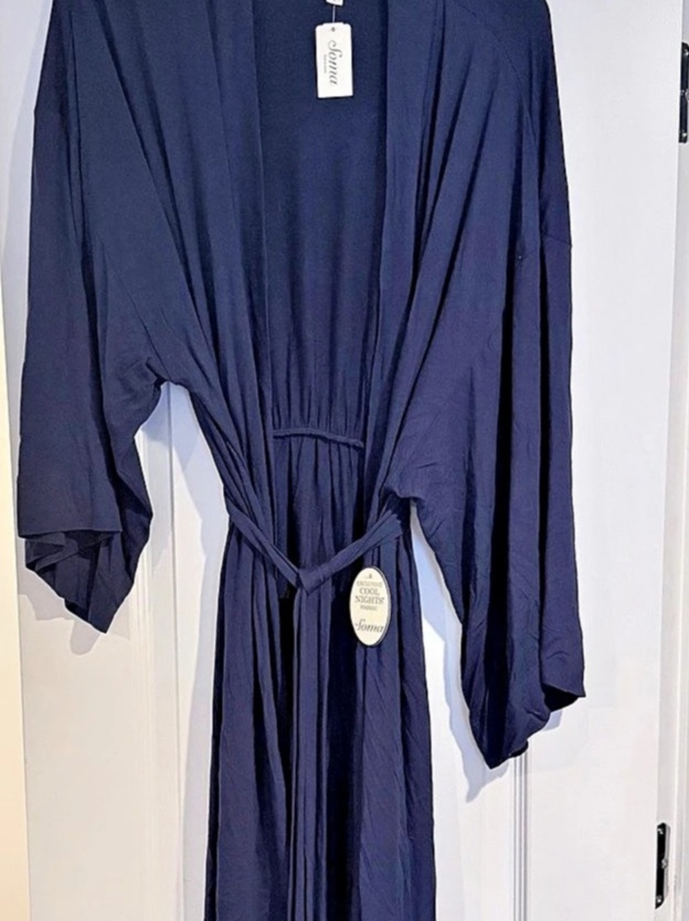 Soma Cool Nights Short Robe Women's Blue Maxi Dress NWT